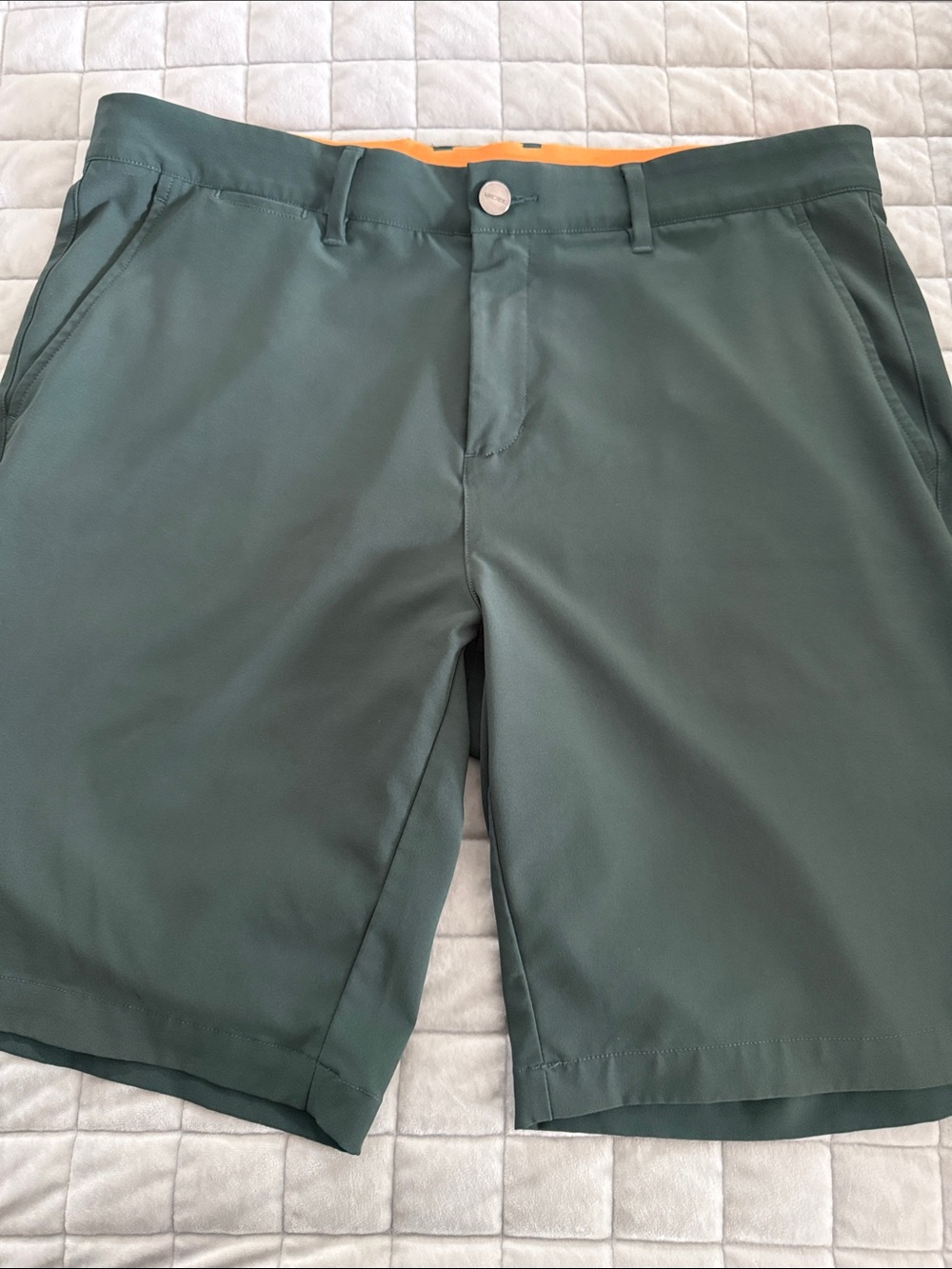 MACADE Men's Slate Green Flat-Front Performance/Golf Shorts